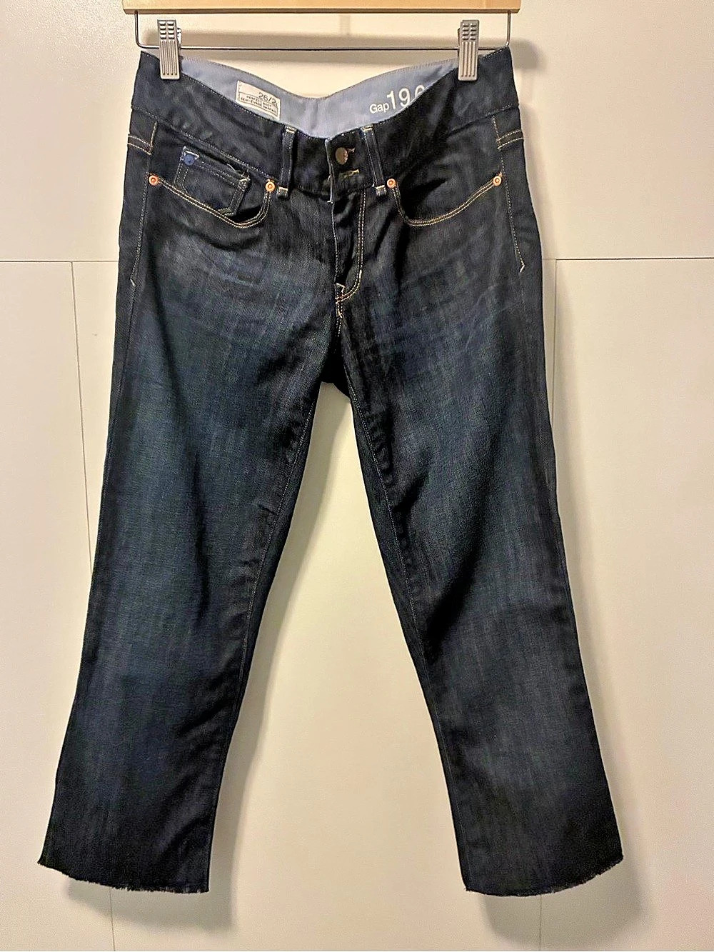Cropped Gap 1969 Perfect Boot Straight Leg Jeans Waist 26/2 in Blue